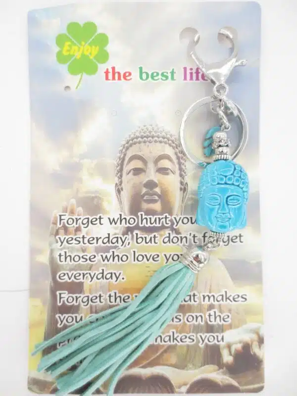 buddhahead keychain blue