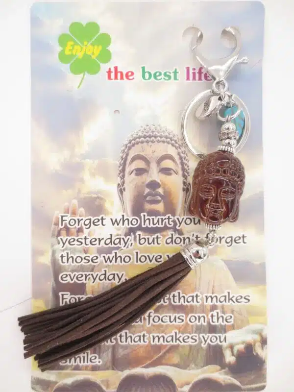 buddhahead keychain brown