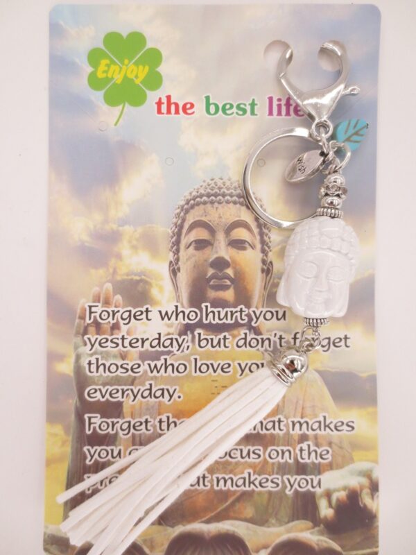 buddhahead keychain white