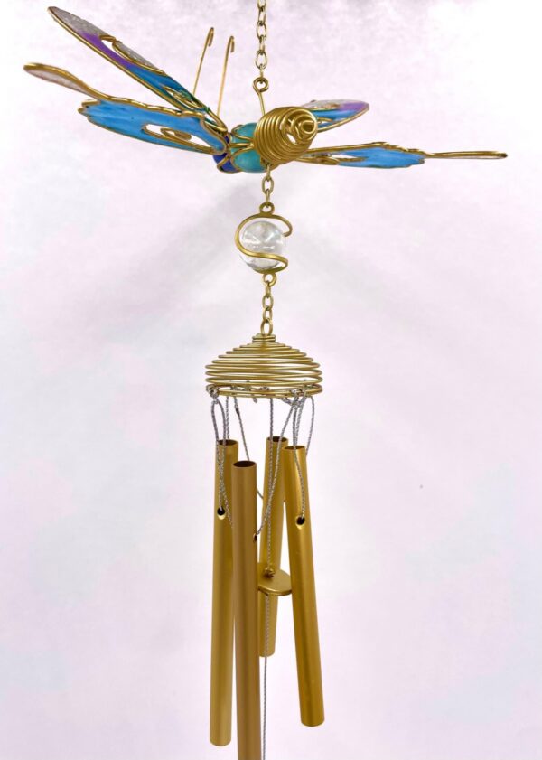 Butterfly wind chimes pink/blue