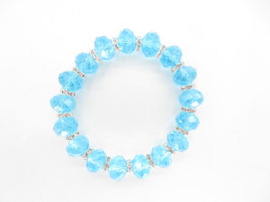 Crystal bracelet with diamonds blue