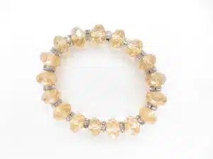 Crystal bracelet with diamonds yellow