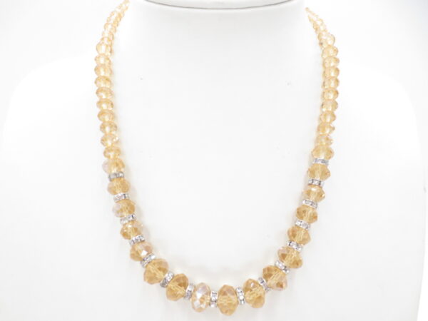 Crystal necklace with diamonds yellow