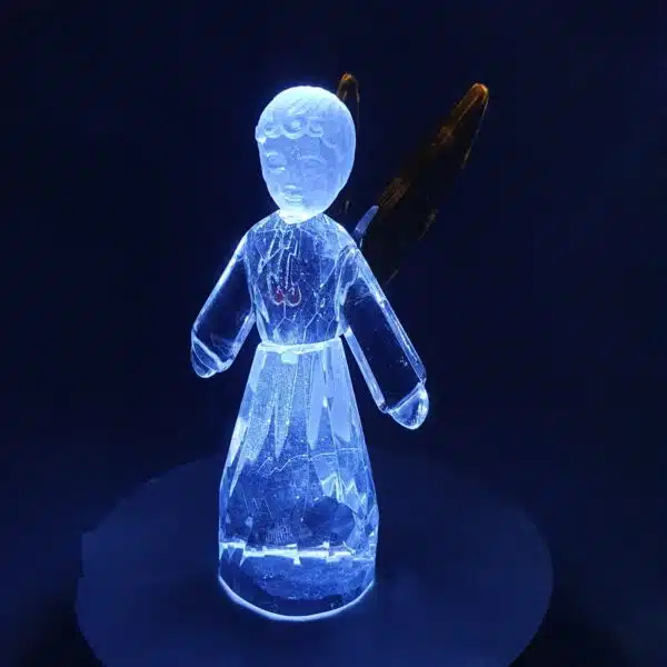 Crystal statue angel standing yellow