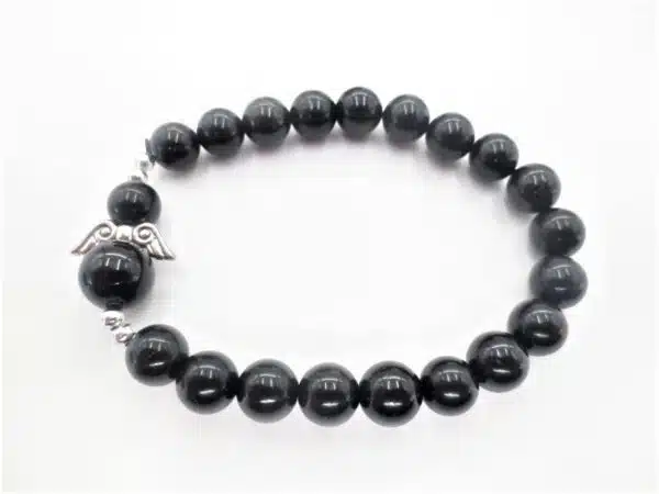 Gemstone Bracelet Wholesale - 8mm Black Tourmaline Angel Bracelet