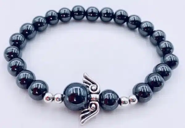 Gemstone Bracelet Wholesale - 8mm Hematite Angels Bracelet