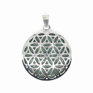 Gemstone Flower of Life Pendant - Aventurine