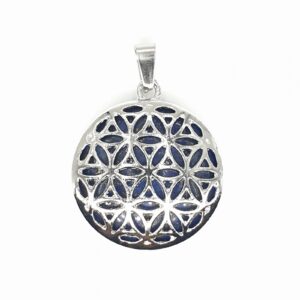 Gemstone Flower of Life Pendant - Lapis Lazuli