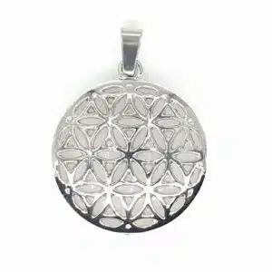 Gemstone Flower of Life Pendant - Rock Crystal