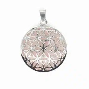 Gemstone Flower of Life Pendant - Rose Quartz