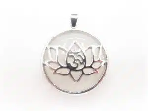 Gemstone Lotus Pendant - Rock Crystal