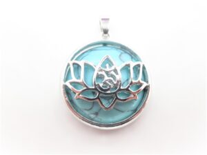 Gemstone Lotus Pendant - Turquoise