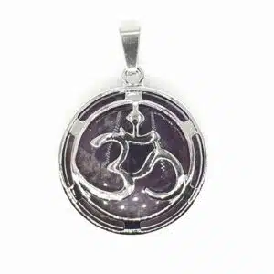 Gemstone Om Pendant - Amethyst