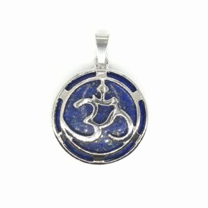 Gemstone Om Pendant - Lapis Lazuli