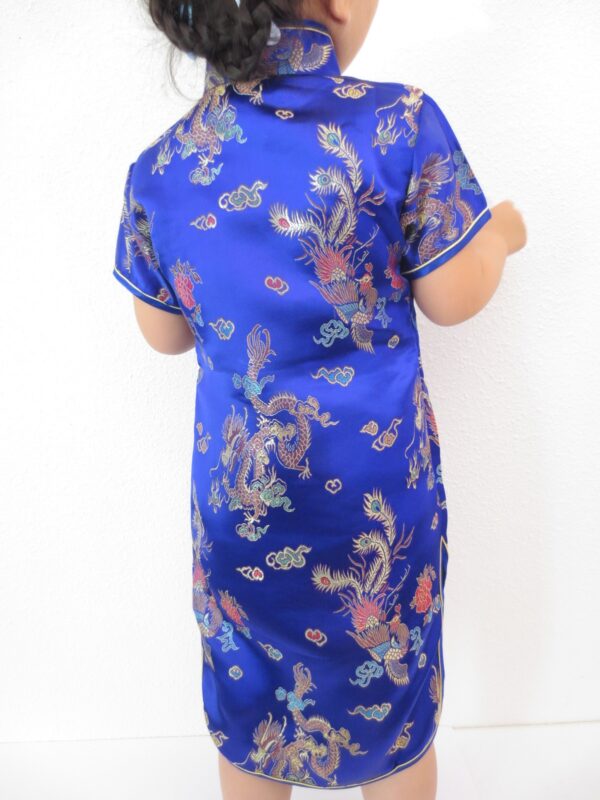 Girls Dress dragon phoenix dark blue