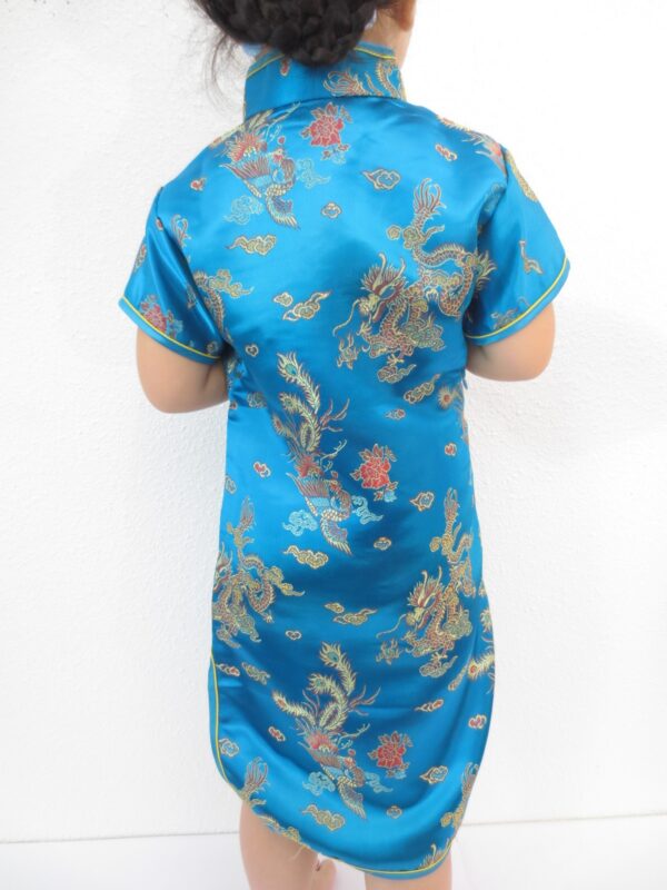 Girls Dress dragon phoenix turquoise