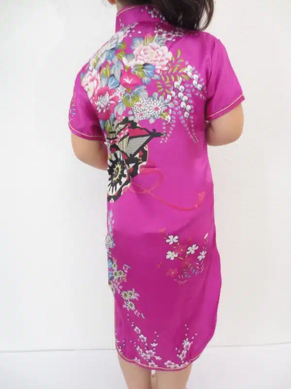 Girls Dress flowers fuchsia