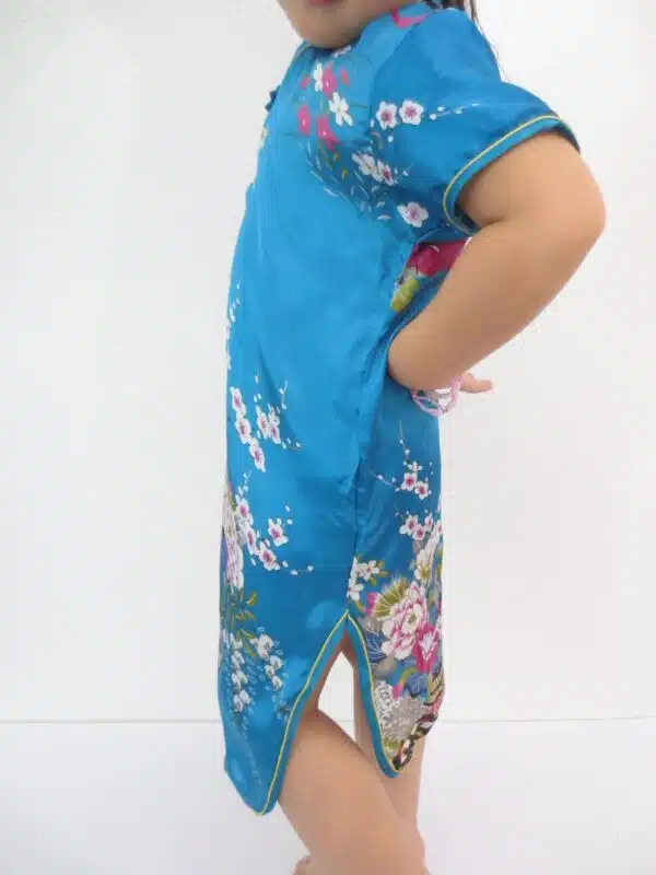 Girls Dress flowers turquoise