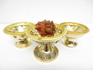 (grain) incense burner brass set of 3