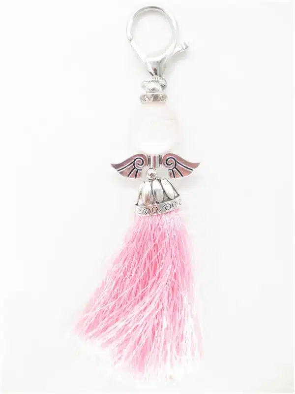 Guardian Angel keychain ball pink