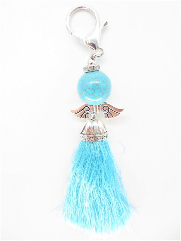 Guardian Angel keychain ball turquoise