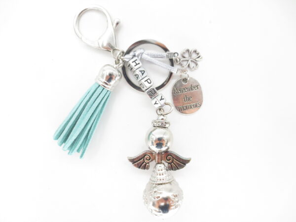 Happy Angel keychain turquoise