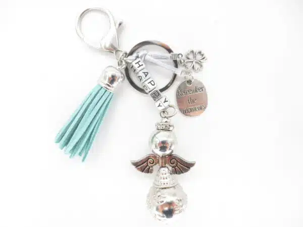 Happy Angel keychain turquoise