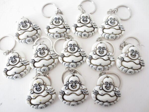 Happy Buddha keyhanger white