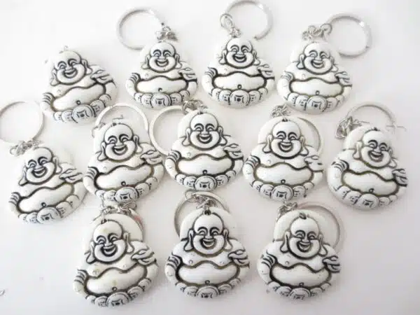 Happy Buddha keyhanger white