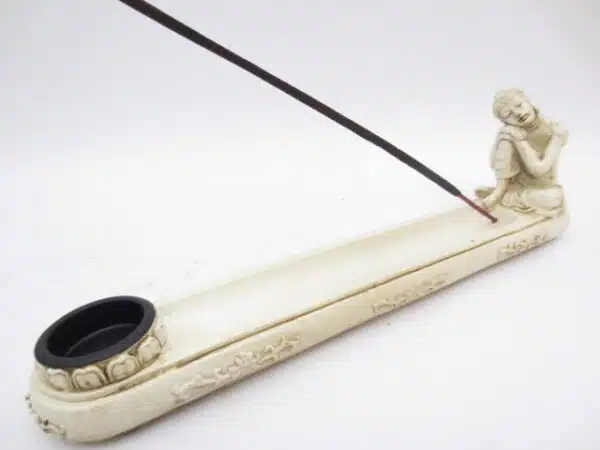 Incence holder Resting Buddha white