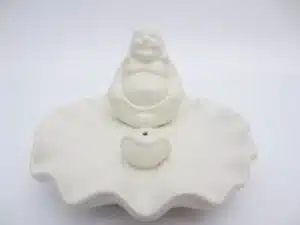 Incense holder chinese buddha on a scale white