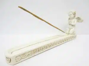 Incense holder cupid white