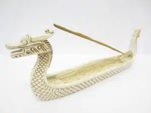 Incense holder dragonboat white