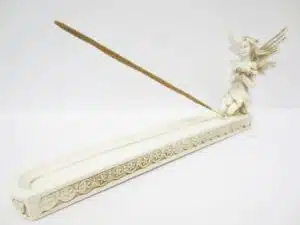 Incense holder fairy white with flower