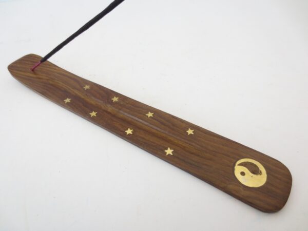 Incense holder traditional wooden plate Yin Yang