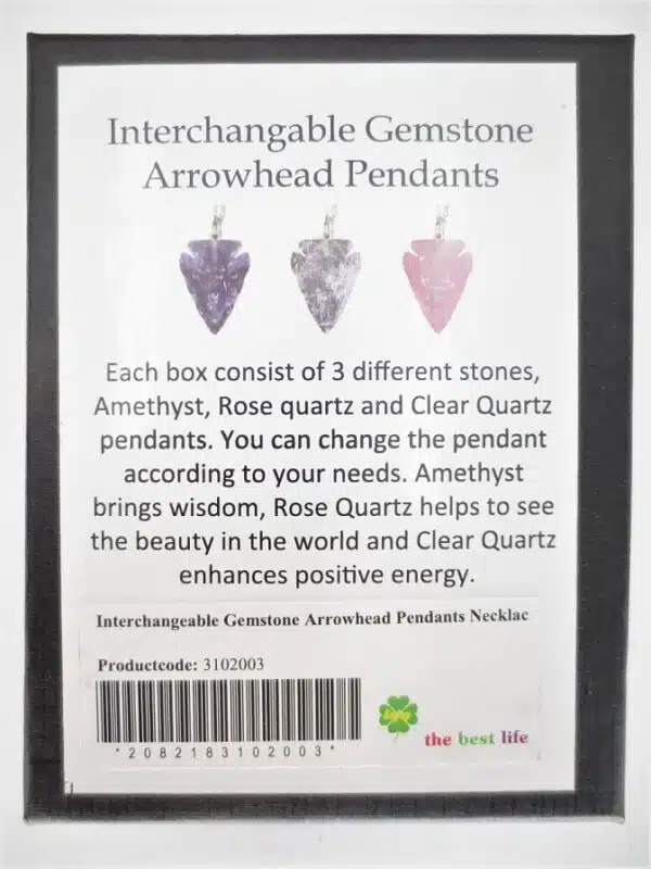 Interchangeable Gemstone Arrowhead Pendants - wholesale