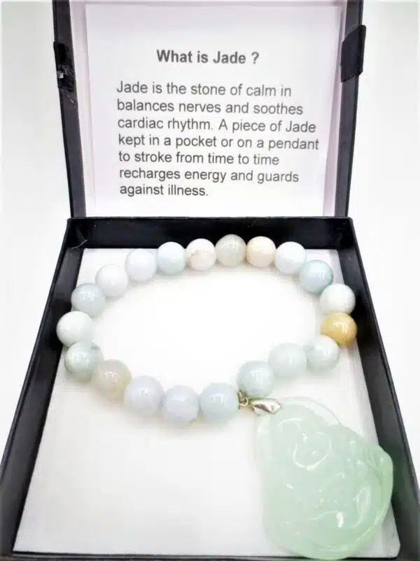 Jade Buddha bracelet large light green