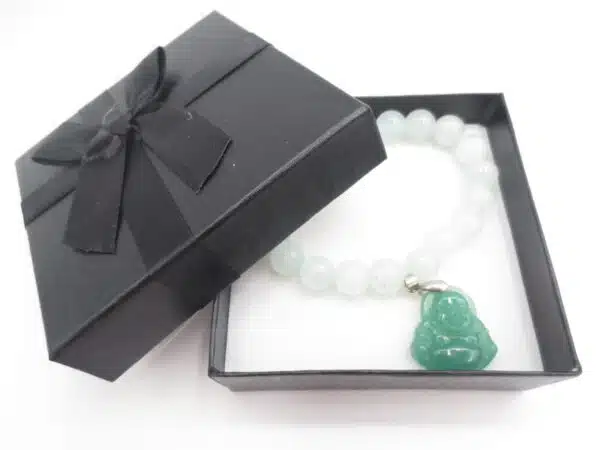 Jade Buddha bracelet small dark green