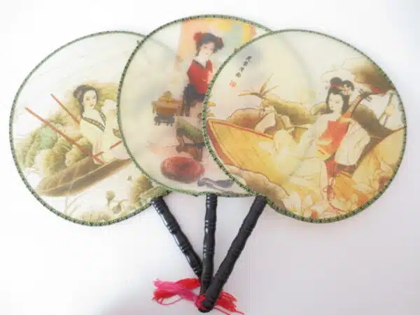 Japanese hand fan with collection 6 pcs