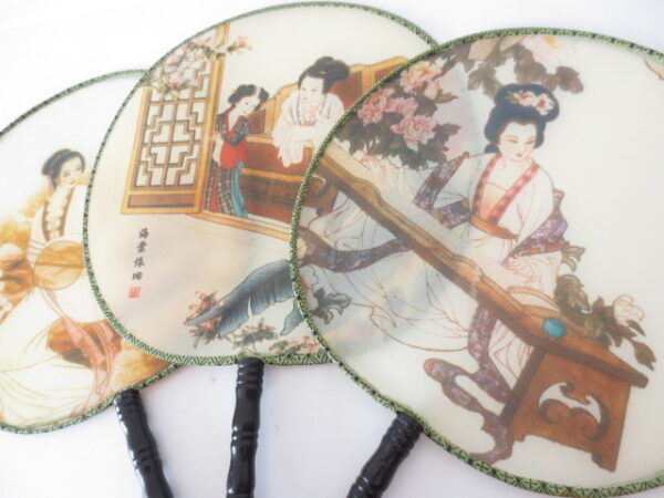 Japanese hand fan with collection 6 pcs