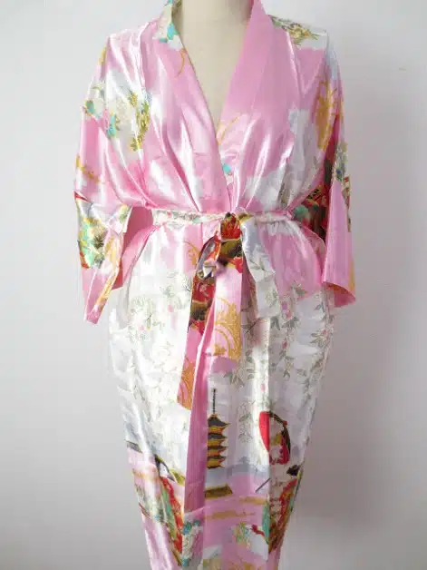 Japanese kimono long light pink