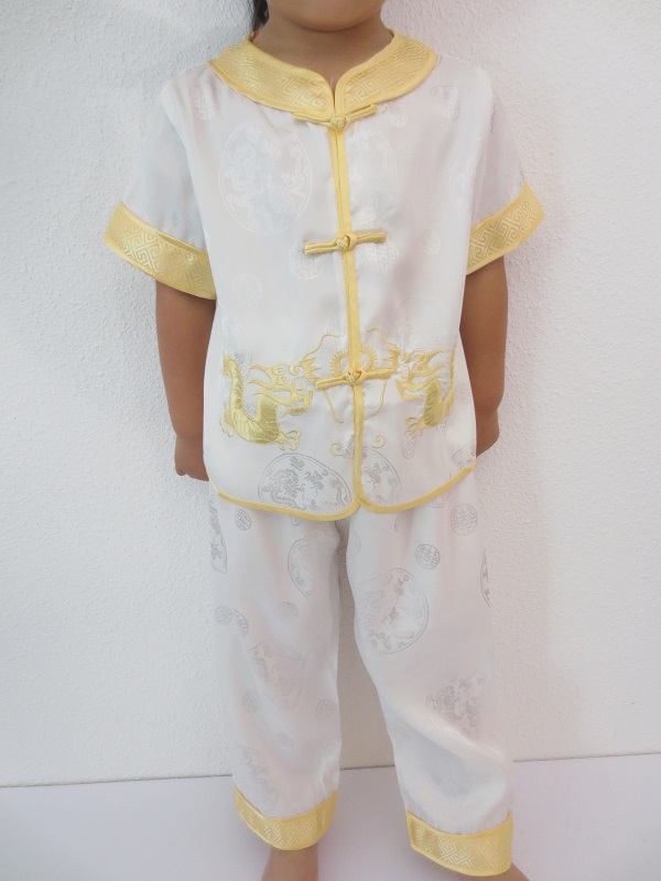 Kid suit with dragon white