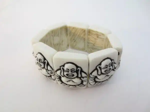 Laughing Buddha bracelace II White