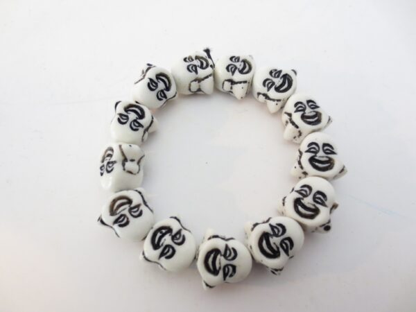 Laughing Buddha bracelace White