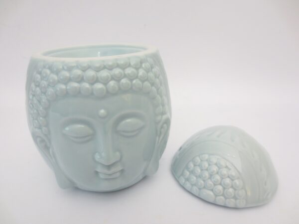 Light blue Buddha head egg oilburner luxury