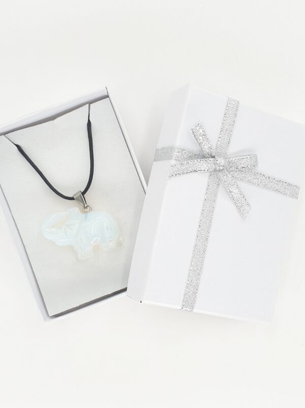 Luxury Elephant Pendant Necklace - Opalite