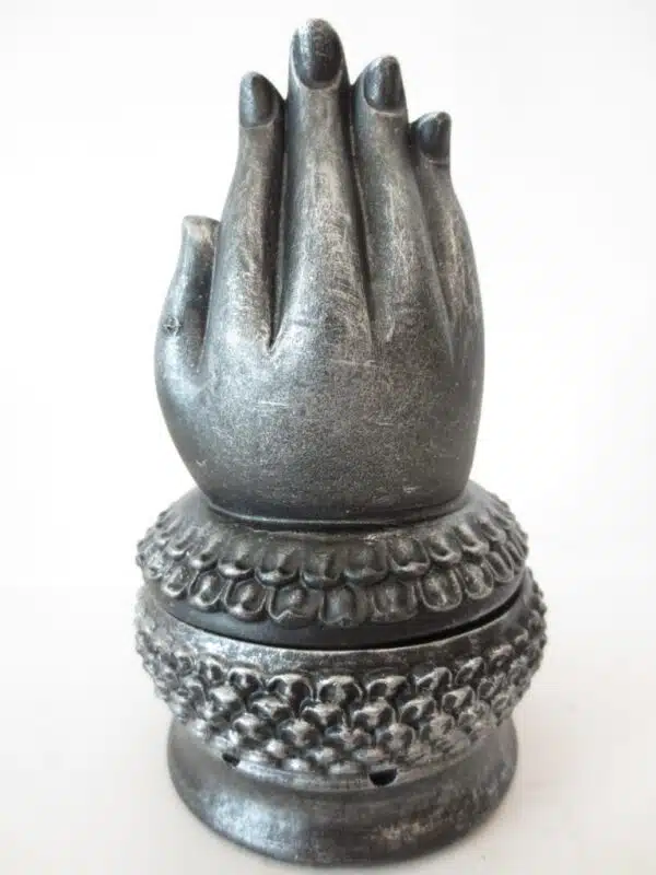 Meditation hands incense/conesburner silver