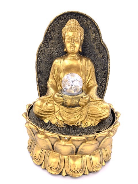 Meditation led lighting Buddha golden fountain Large