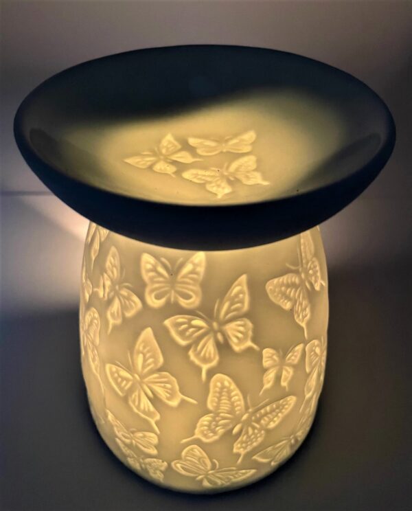 Oil burner white Butterflies