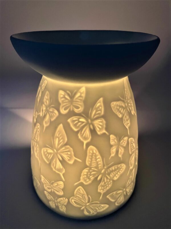 Oil burner white Butterflies